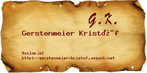 Gerstenmeier Kristóf névjegykártya